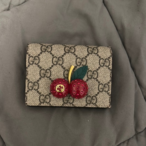 Gucci Handbags - Gucci Brown and Red Monogram Wallet